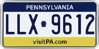 PA license plate LLX9612