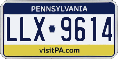 PA license plate LLX9614