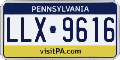PA license plate LLX9616