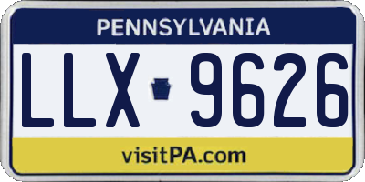 PA license plate LLX9626