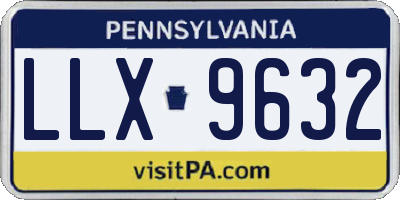 PA license plate LLX9632
