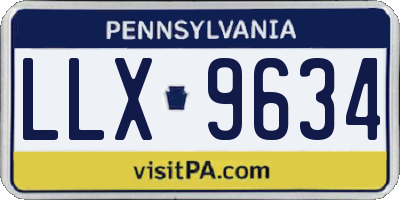 PA license plate LLX9634