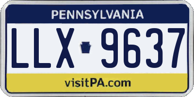 PA license plate LLX9637