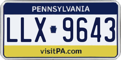 PA license plate LLX9643