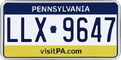 PA license plate LLX9647