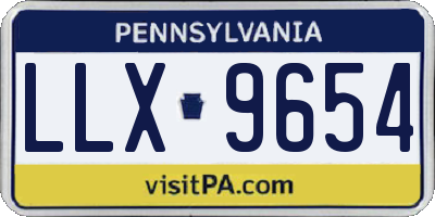 PA license plate LLX9654