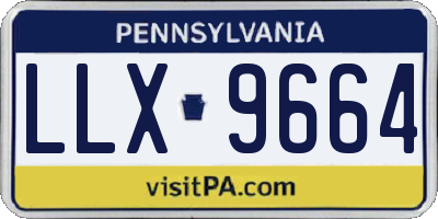 PA license plate LLX9664