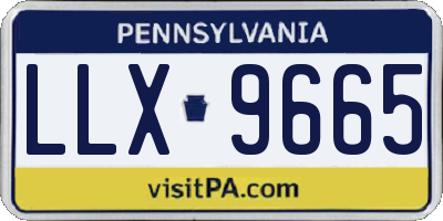PA license plate LLX9665