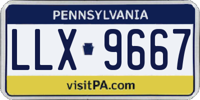 PA license plate LLX9667