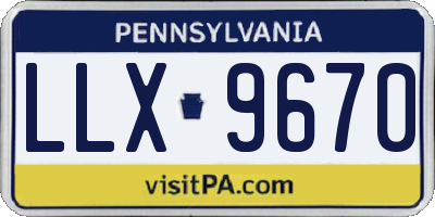 PA license plate LLX9670