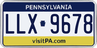 PA license plate LLX9678