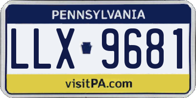 PA license plate LLX9681