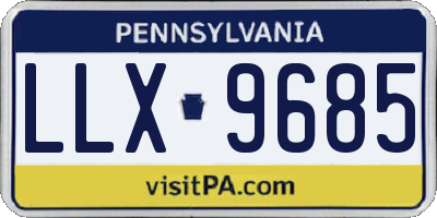 PA license plate LLX9685