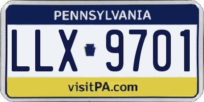 PA license plate LLX9701