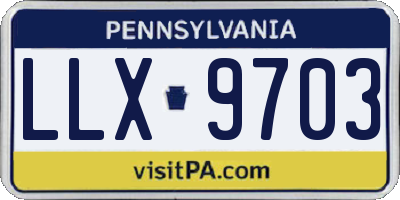 PA license plate LLX9703