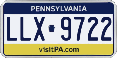 PA license plate LLX9722