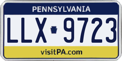 PA license plate LLX9723
