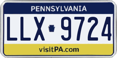 PA license plate LLX9724