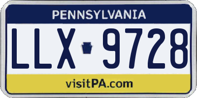 PA license plate LLX9728