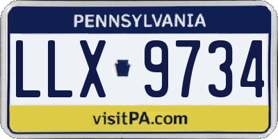 PA license plate LLX9734