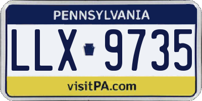 PA license plate LLX9735