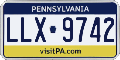 PA license plate LLX9742