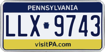 PA license plate LLX9743