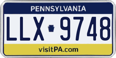 PA license plate LLX9748