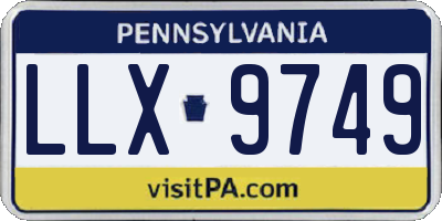PA license plate LLX9749
