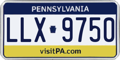 PA license plate LLX9750