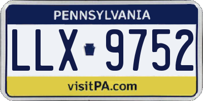 PA license plate LLX9752