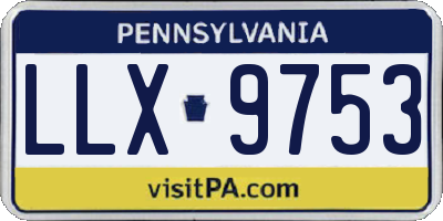 PA license plate LLX9753