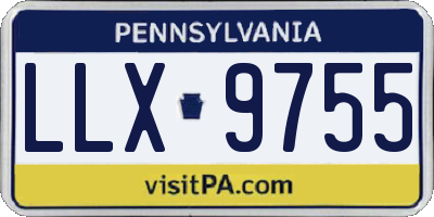 PA license plate LLX9755