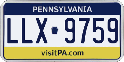 PA license plate LLX9759