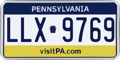PA license plate LLX9769