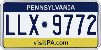 PA license plate LLX9772