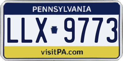 PA license plate LLX9773