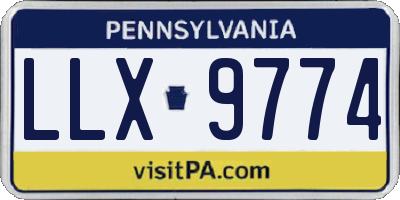 PA license plate LLX9774