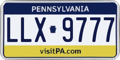 PA license plate LLX9777