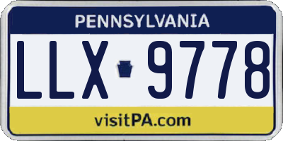 PA license plate LLX9778