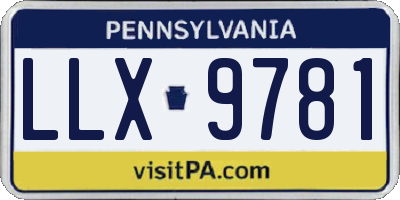 PA license plate LLX9781