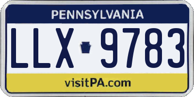 PA license plate LLX9783