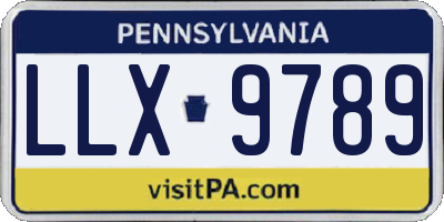 PA license plate LLX9789