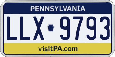 PA license plate LLX9793