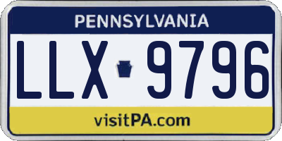 PA license plate LLX9796