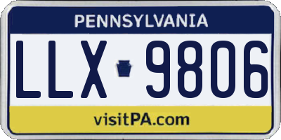 PA license plate LLX9806