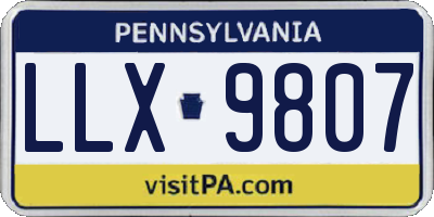 PA license plate LLX9807