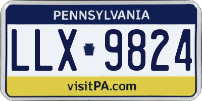 PA license plate LLX9824