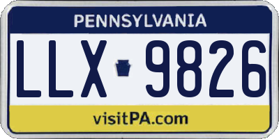 PA license plate LLX9826