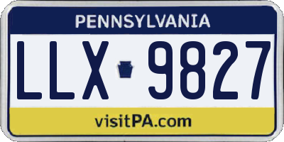 PA license plate LLX9827
